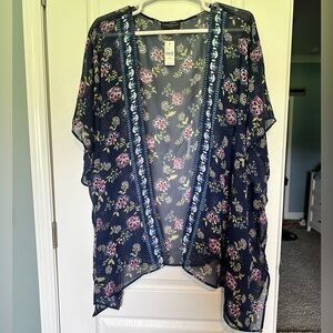 Floral Kimono Cardigan Lane Bryant One Size Plus NWT